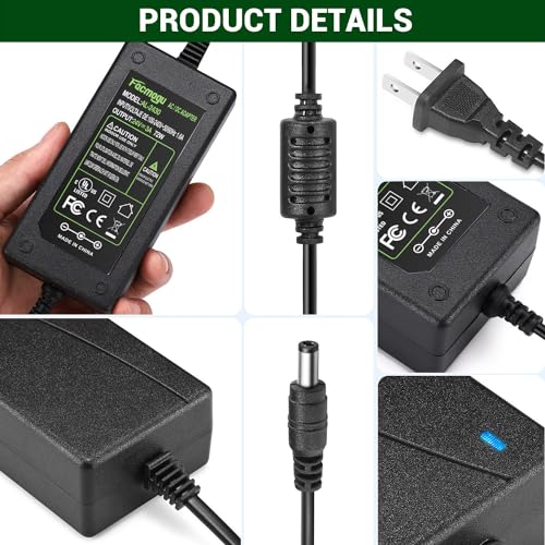 Image of Facmogu 24V 3A 72W Power Supply Adapter Converter, 100-240V 50 /60Hz AC to DC 24 Volt 3Amp Power Supply, 5.5x2.5mm & 5.5x2.1mm DC Plug, 24V Switching Transformer for LED Lights
