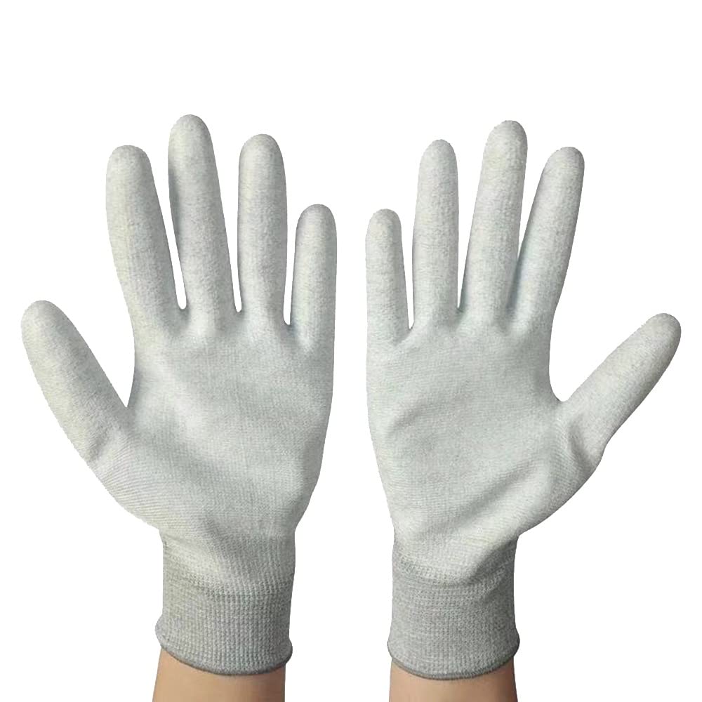 Gartenhandschuhe for Damen und Herren, gummibeschichtete Handschuhe, Kohlefaser-Handschuhe, allgemeine Gartenhandschuhe, Wartungshandschuhe, atmungsaktiv, schnittfest, Haushaltshandschuhe (Größe: M)