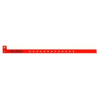 PDC Healthcare WBCNAA-5 Sentry Alert Wristband, Poly,#34;Allergy" Pre-Printed, State Standardization 1/2" x 13", Adult/Pedi, Red Pack of 500