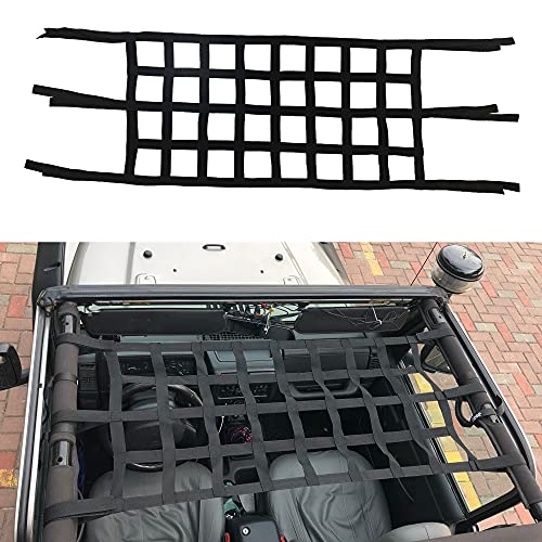 BESTAOO Mesh Cargo Net, Car Roof Top Netting Hammock for Jeep Wrangler YJ TJ JK JKU JL JLU JT 1987-2021, Black