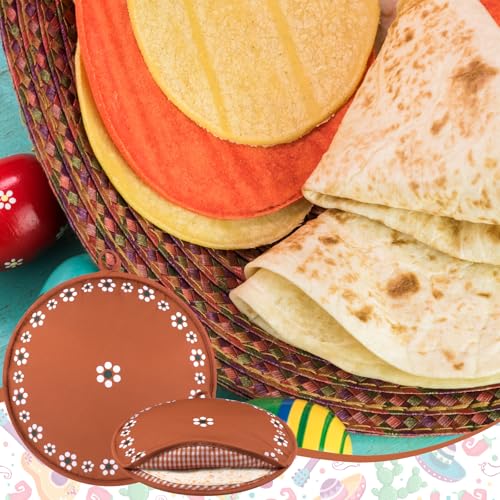Honeydak 2 Pcs 12 Inch Tortilla Warmer Pouch, Microwavable Insulated Cloth Pouch Mexican De Barro Talavera Tortillero Fabric Tortilla Keeper Taco Holder for Tortillas, Tacos, Naan, Pizza Rolls by Honeydak - Image 5