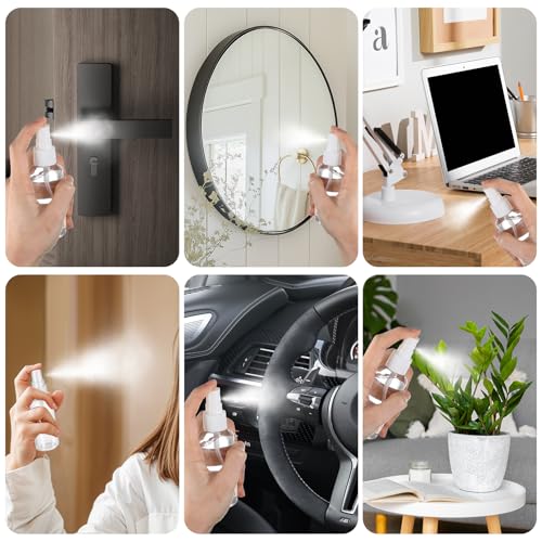 50pcs 2oz Mini Spray Bottles Fine Mist,Mini Clear Small Spray Bottle,Empty Travel Spritz Bottle with Pump Transparent Caps,Reusable Liquid Containers for Essential Oils Perfumes Travel Cosmetics4