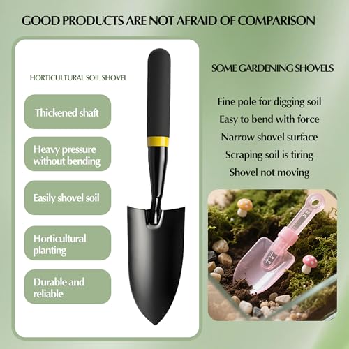 Image of Garden Trowel - Metal Hand Shovel with Rubber Handle. This Garden Hand Trowel is Easy to use and Suitable for Soil Planting, Digging, transplanting and Outdoor Exploration Activities (Narrow Shovel)