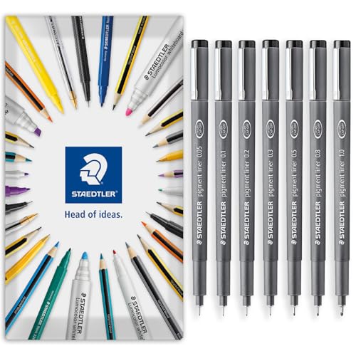 Stylos feutres de précision STAEDTLER Pigment Liner 308 pour un tracé noir intense et durable