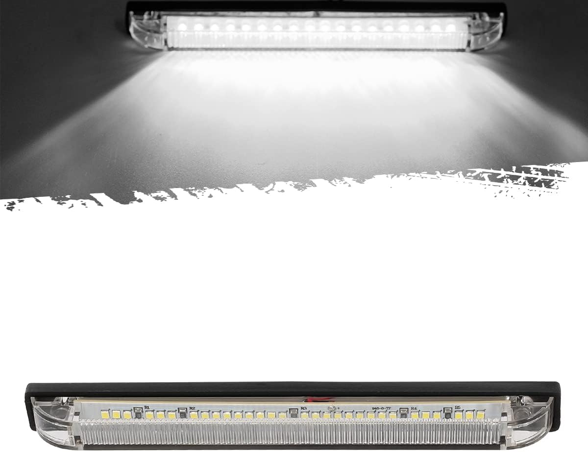 1Pcs 8 Inch Slim Line White 30 LED Utility Strip Light Bar, 8" Marker Lights Interior Dome Lights Under Hood Lights for Truck Trailer Camper RV Car Pickup, 12V