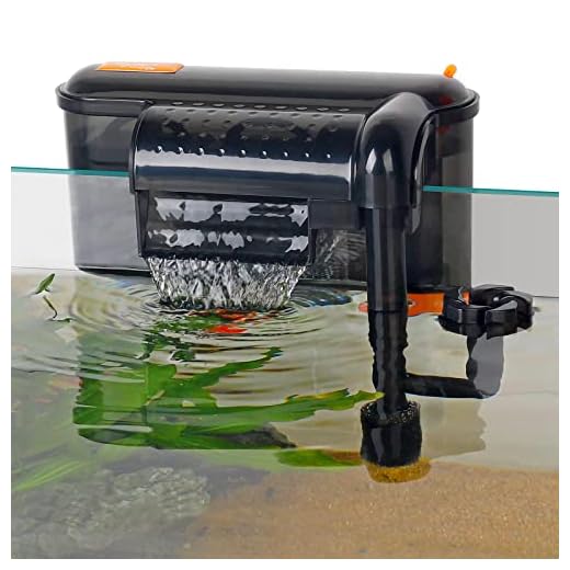 hygger Hang On Aquarium Filter, 127GPH Rotatable Surface Oil Skimmer, Quiet Power Fish Tank Filter with Adjustable Water Flow Retractable Water Inlet Tube for Freshwater Saltwater Tank Filter (S/M)