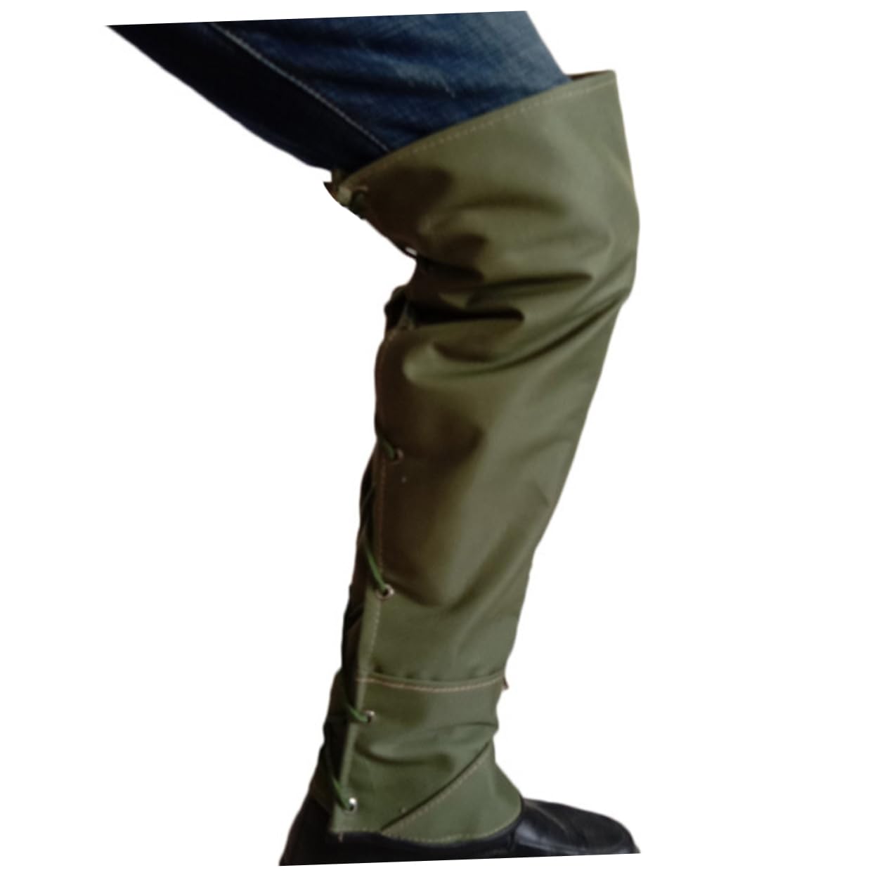 Toddmomy Couvre-Jambes de Protection guêtre de Protection Serpent Chaps de Serpent Couvre-Chaussures Jungle peches imperméables Manchon de Jambe extérieur Couvre-Jambes extérieur Green
