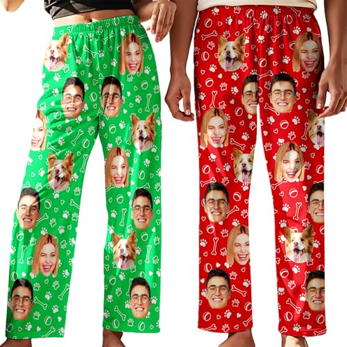 Customized Faces Pajama Bottom for Husband Boyfriend Wife Girlfriend Personalized Photo Pajama Pants for Men