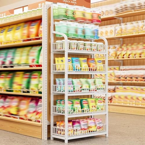 Estante de almacenamiento de refrigerios y patatas fritas para suelo de tienda