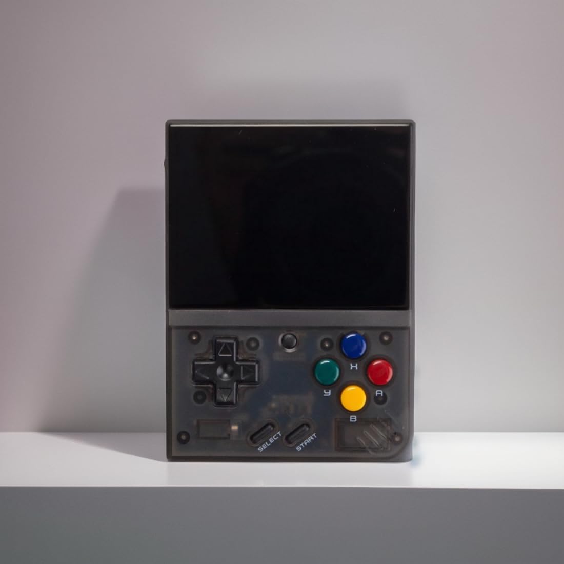 MM+ Handheld Game Console with Built-in Games OnionOS Retro Gaming System 3.5-Inch (Transparent Black 128G)