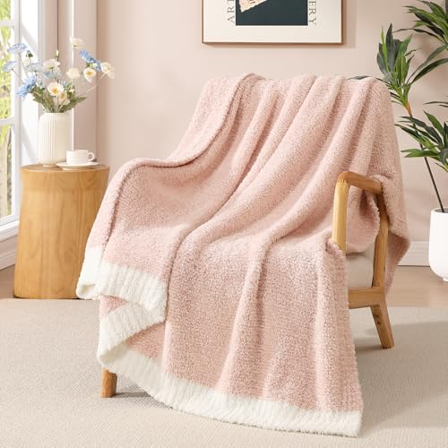 WRENSONGE Soft Throw Blanket for Couch-Cozy Reversible Knitted Blankets