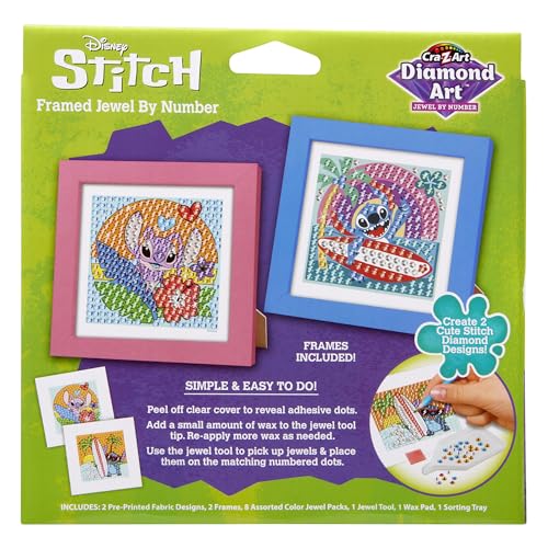 Cra-Z-Art Disney Stitch Framed Chunky Gem by Number Kit, Diamond Art Painting Kits - DIY Diamond Jewel by Number Art, Creative Gem Craft, Great Gift for Birthdays for Girls and Boys Ages 6 and Up by Cra-Z-Art - Image 8