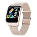 Produktbild WANGCHAO 1,3 Zoll-Farbbildschirm-intelligentes Armband, Herzfrequenz-Blutdrucküberwachungs-Bewegungsschritte Sportmodus-Anzeigen-Funktion IP67 Wasserdichter Wecker,Gold