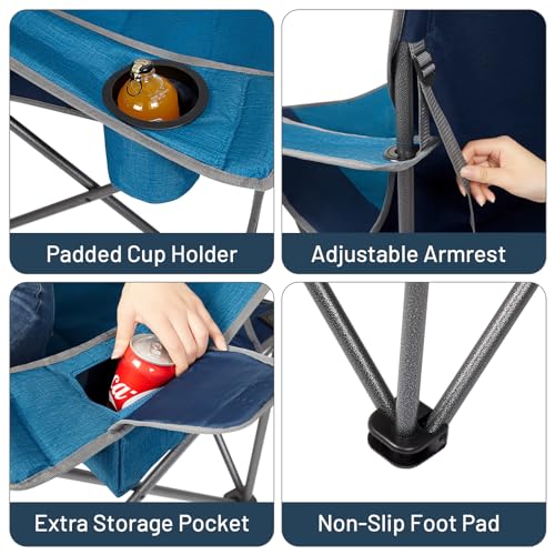 Timber Ridge FC-99806H-CO-EUTR Oversized Folding Camping Chair For Adults, Support 500 Lbs Heavy Duty thumb #6