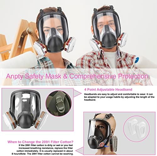 Maschera Respiratore Integrale AYYBF 13in1 - Con Filtri Per Verniciatura, Saldatura, Polvere | Silicone, Taglia Unica