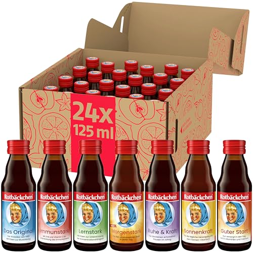 Rotbäckchen Probierpaket Mini, 7 verschiedene Sorten im 24er Pack (24 x 125 ml), Flasche