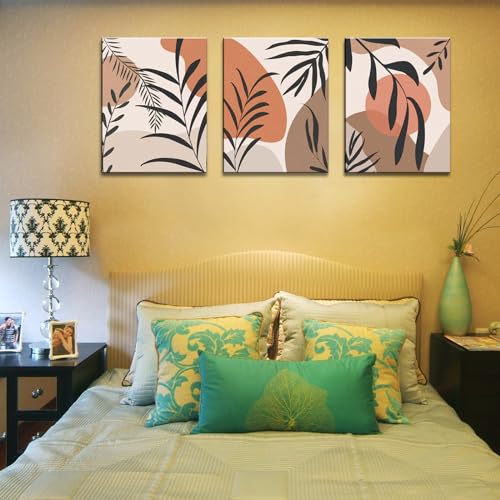 Image of msspart Boho Floral Wall Art Botanical Canvas Prints Decor Plant Illustration Modern Artwork Bohemia Pictures Decorative for Living Room, Bedroom, Office - 12 inchx16 inch