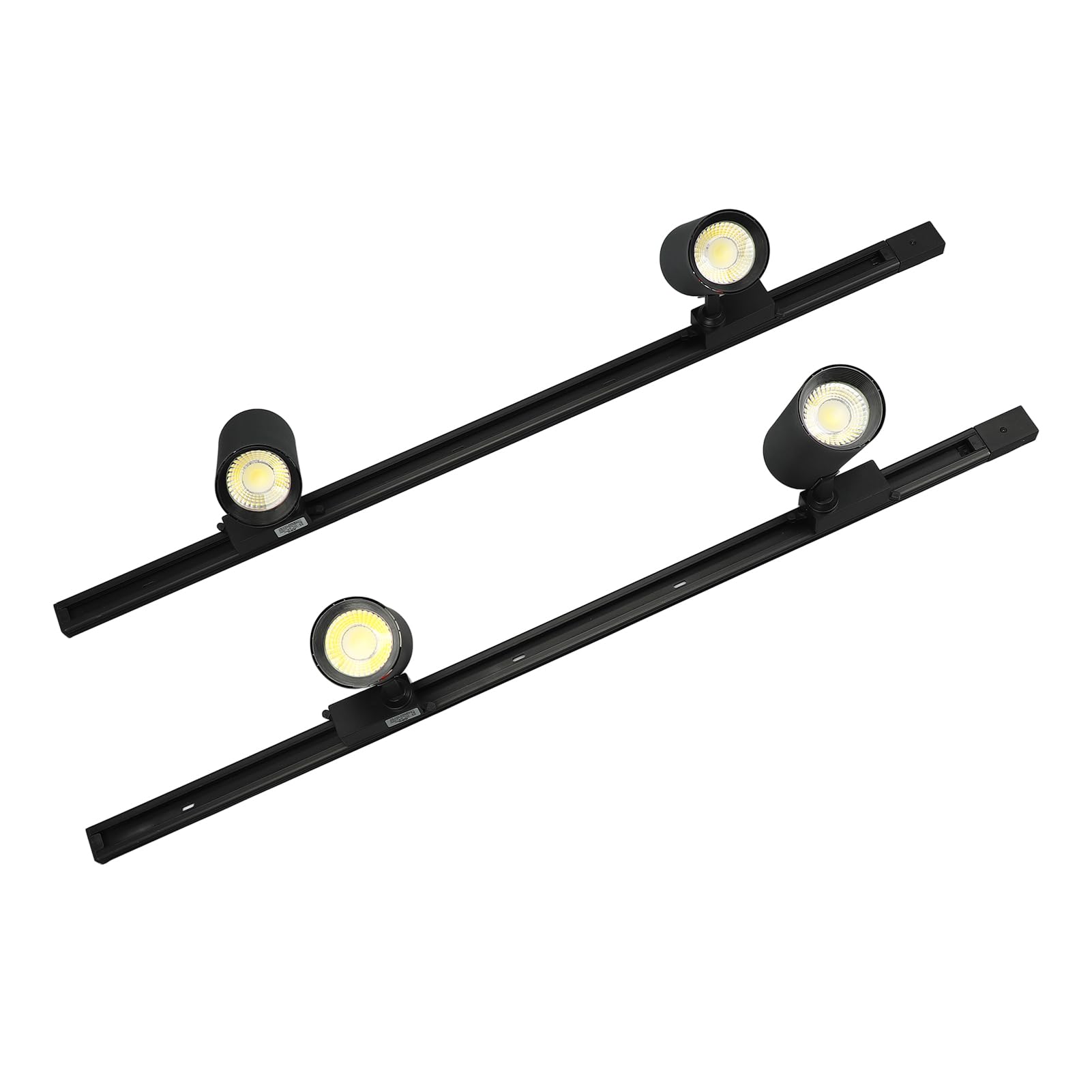 Kit d'éclairage sur rail Coque noire 85 V-265 V LED large tension 30 W 4 lumières 6000 K Angle blanc réglable Spot sur rail COB pour salle d'exposition