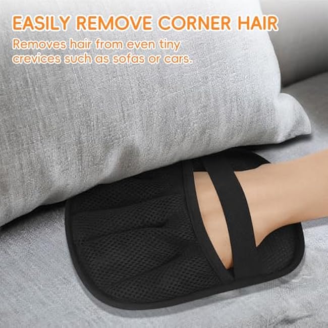 Electrostatic Pet Hair Remover Glove, Reusable Pet Hair Removal Glove for Dog & Cat Grooming, Double Sided Static Pet Hair Fur Remover Tool Mitt Gloves, Pet Hair Cleaning Glove for Dogs & Cats (2PCS)-uAs1ltkX