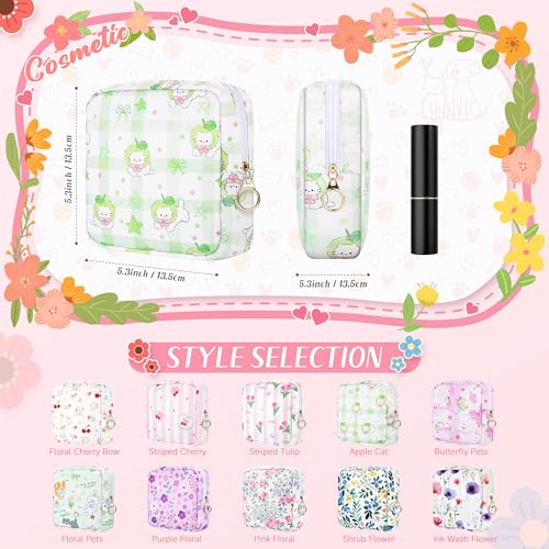 Image of Likesing 5.1'' Sanitary Napkin Storage Bag, Canvas Period Pouches for Teen Girls Women, Period Bag Tampon Holder for Purse Feminine Menstrual Sanitary Pad Pouch(Green H9285)