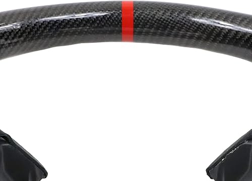 Miniatura 8 de IKON MOTORSPORTS, Volante compatible con Honda Civic Gen 10th 2016-2021, volante Alcantara de fibra de carbono con costuras rojas e indicador rojo,