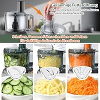 1500W Küchenmaschine und Mixer Kombination, 2,5L Zerkleinerer für Fleisch, Gemüse und Teig, 2L Standmixer mit Glasbehälter, 2 Geschwindigkeitsstufen&Pulsfunktion für Smoothies, Saft usw. – Ansicht 4