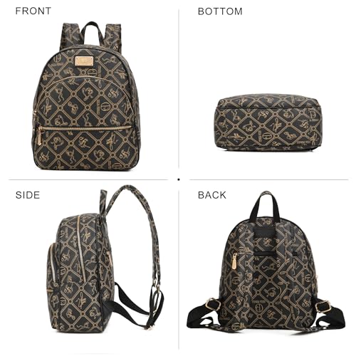 Image of JULIE FERRARO Small Backpack Purse for Ladies Women Fashion Multi Pockets Daypacks with Front Zip Pocket