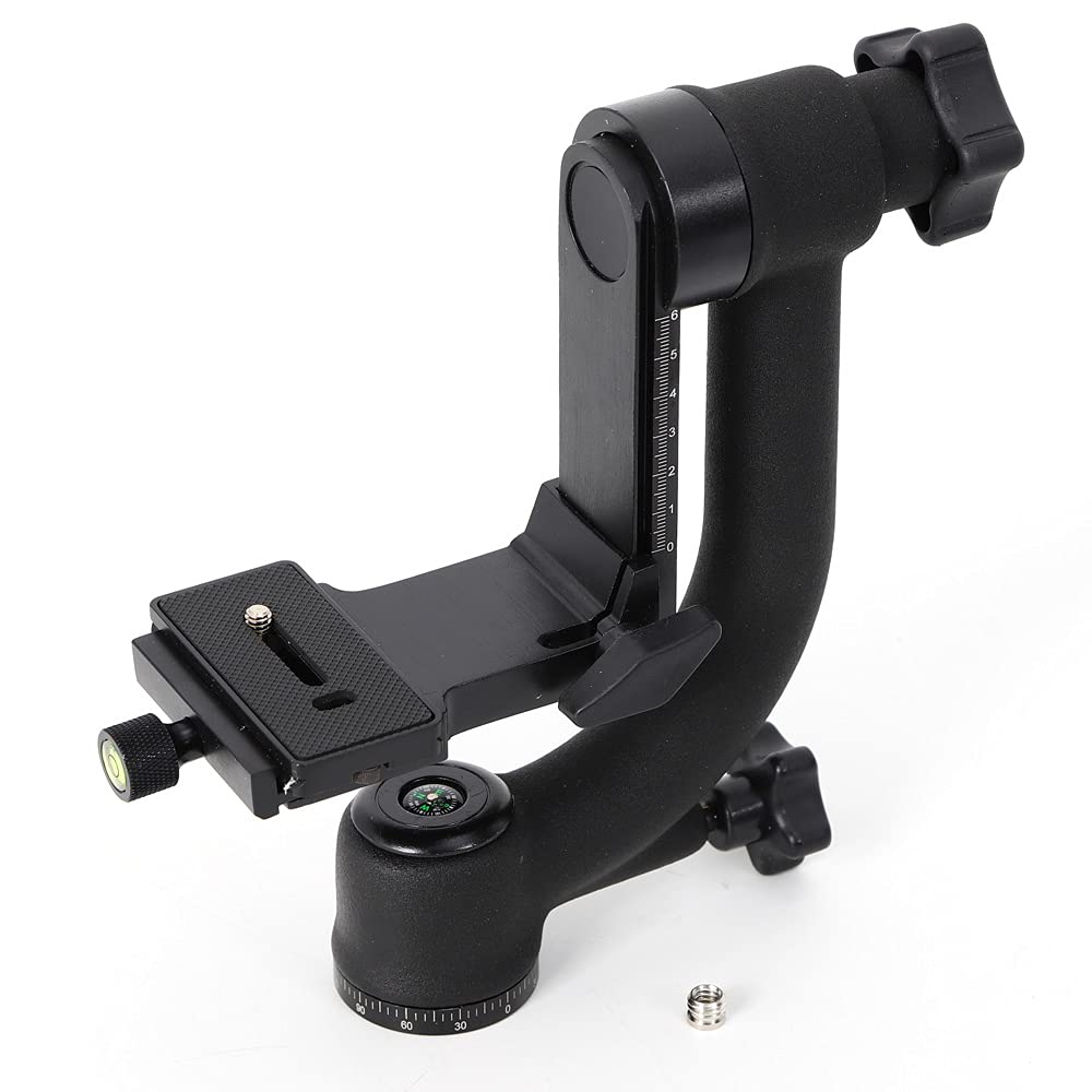 Tripod Head 360° Tripod Panoramic Gimbal Pan Head Ball Mount 22 x 8 x 21 cm, soporte de estructura suave panorámico tripod Head para cámara de telefoto, color negro, DENGFEN