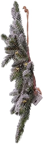 Miniatura 4 de Kurt S. Adler Kurt Adler - Coronas de pino flocadas LED de 18 pulgadas, 20 luces, funciona con pilas, multicolor