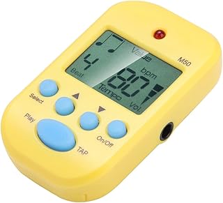 Digital Beat Tempo, Not Easy to Damage Clip and Lanyard Hole Design Metronome, for Guitar Professionals(Yellow)
