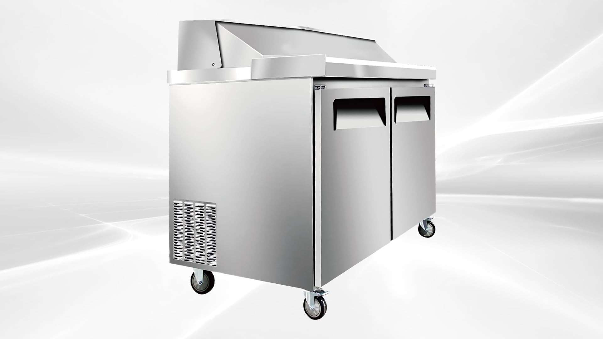 Elite Kitchen Supply Commercial Sandwich Prep Table Refrigerator, 36.4x30.1x43.3 inches, 9.68 cu.ft, Stainless Steel, LED Lighting ASR-0976 ETL