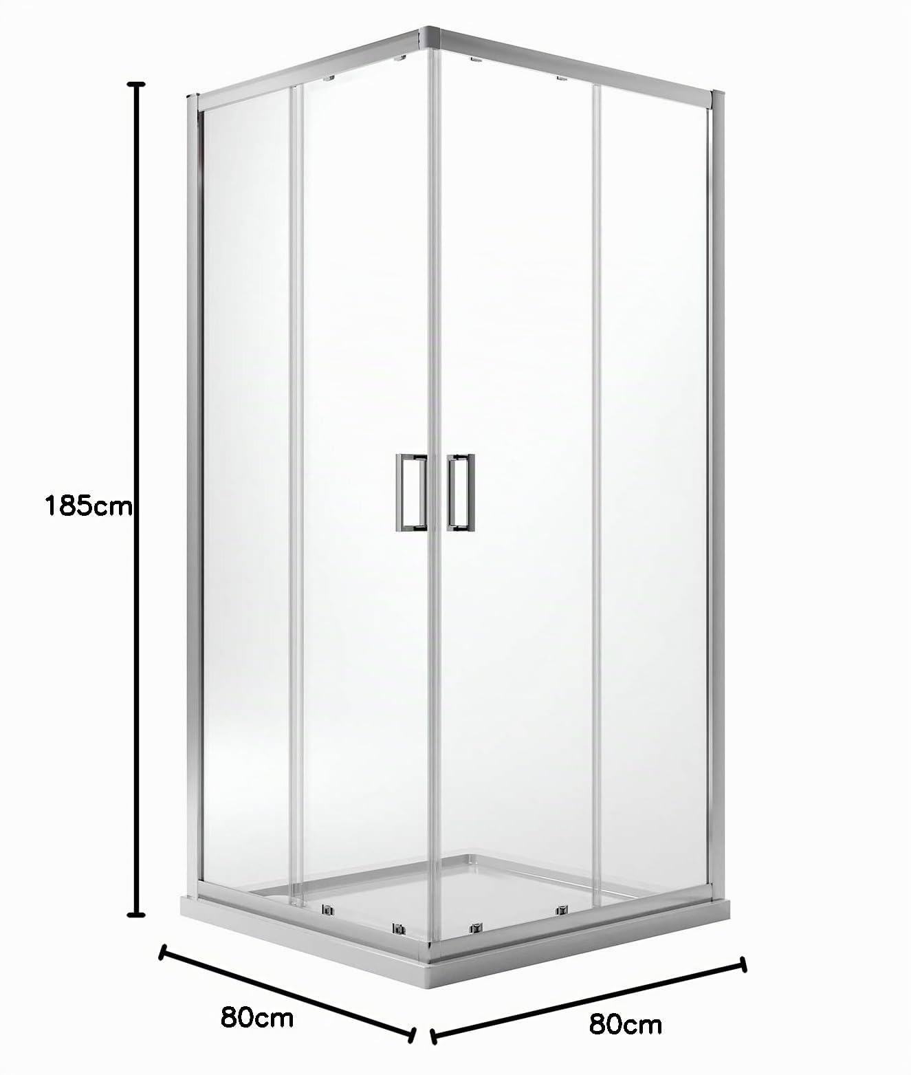 Idralite Box Doccia Quadrato 80x80 H185 Trasparente 6mm MOD. Ready