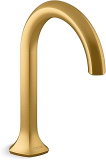 KOHLER 27008-2MB Occasion Bathroom Sink Faucet Spout, Stationary Deck-Mount Bathroom Sink Spout, 1.2 gpm, Vibrant Brushed Moderne Brass