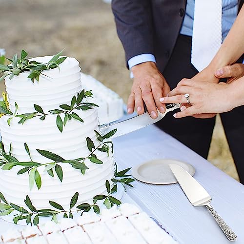 Dicunoy-2-PCS-Wedding-Cake-Knife-and-Server-Set-Silver-Cake-Cutting-Set-Vintage-Engraved-Cake-Cutter-and-Elegant-Serving-Spatula-for-Birthday-Party-Anniversary