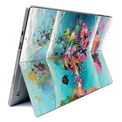 Image of MightySkins Carbon Fiber Skin for Microsoft Surface Pro 7 - Surf Palm | Textured Carbon Fiber Finish | Easy to Apply, Remove, and Change Styles | Made in The USA