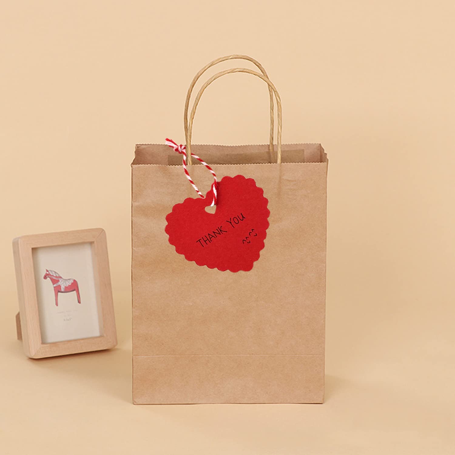 100 étiquettes Cœur En Papier Kraft + 10 M Ficelle - Pour Emballage Cadeau, Mariage, Anniversaire, Saint-Valentin - DIY Déco