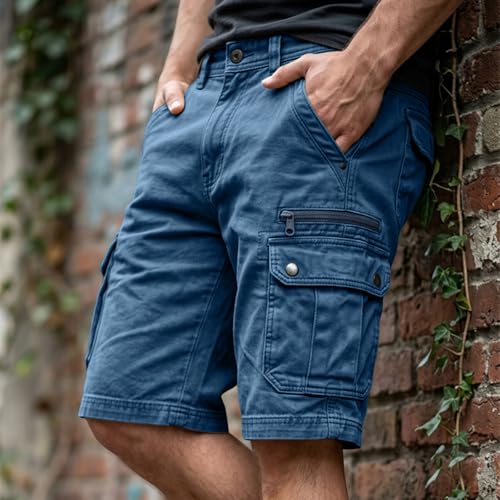 Bermuda cargo homme en coton lavé style vintage décontracté