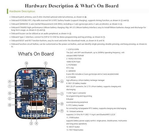 Image of ESP32-S3 Development Board Onboard 1.69inch Touch LCD Display 240x280