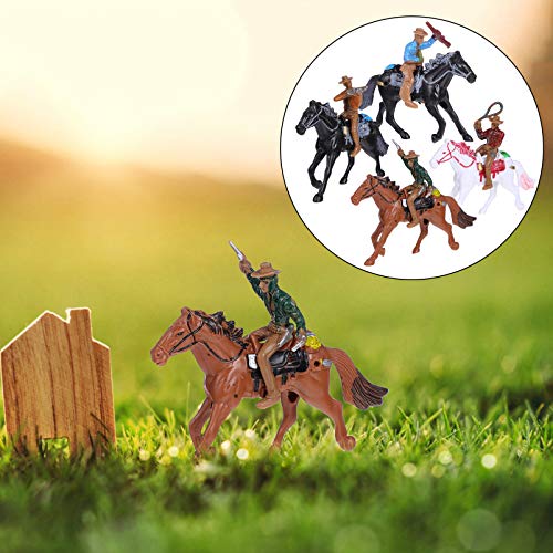 Nuobesty Farm World Western Riding Cowboy Horse Toys Kids House Games For Kids Ages 3-8, 4Pcs (Random Color) #TOP2