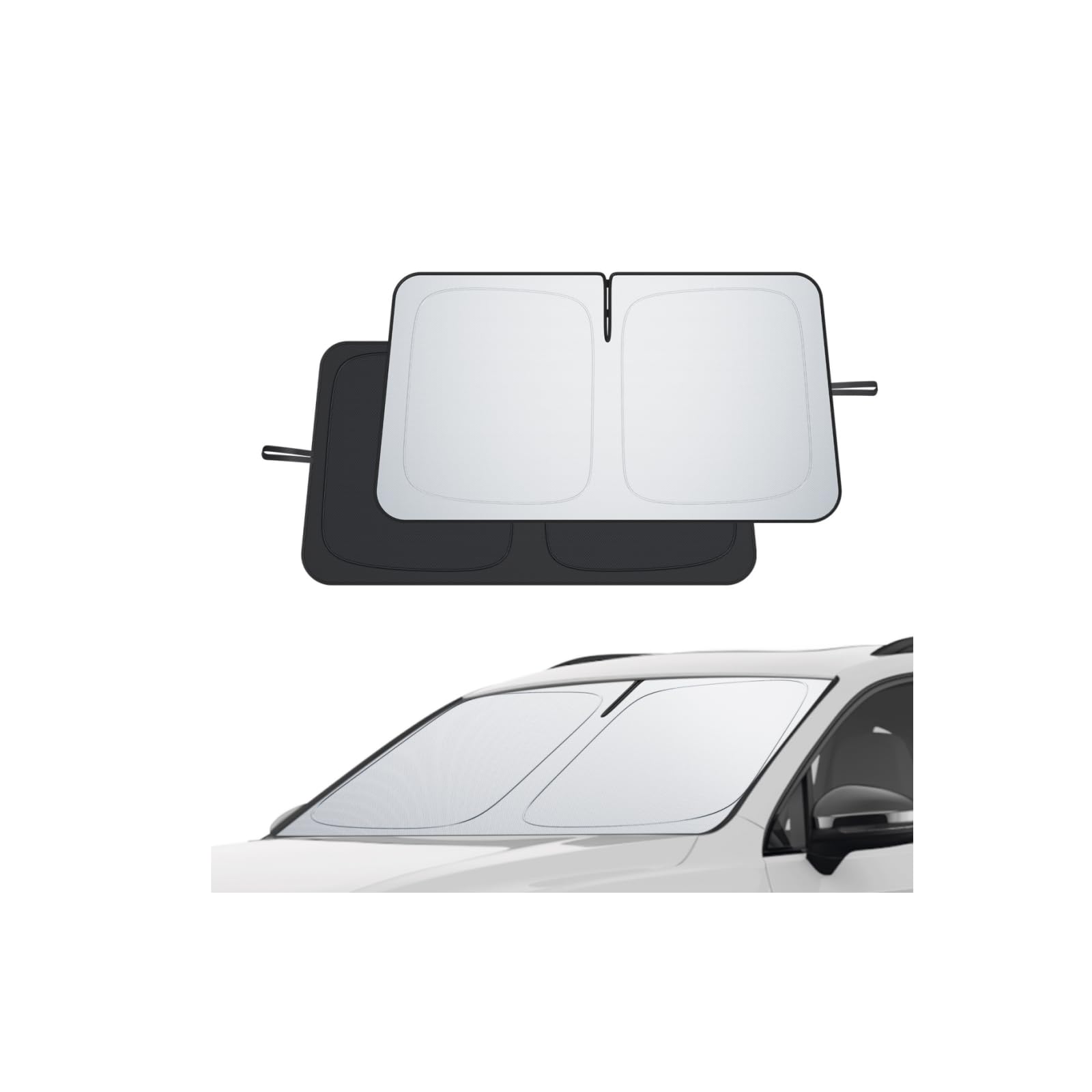ECOZEN Parasol Coche Delantero Plegable VW Tiguan 3 2024-2026 con Bolsa de Almacenaje, Protección UV y Solar, Tejido Engrosado, Parasol para Parabrisas Delantero de Coche VW Tiguan mk3 Accesorios