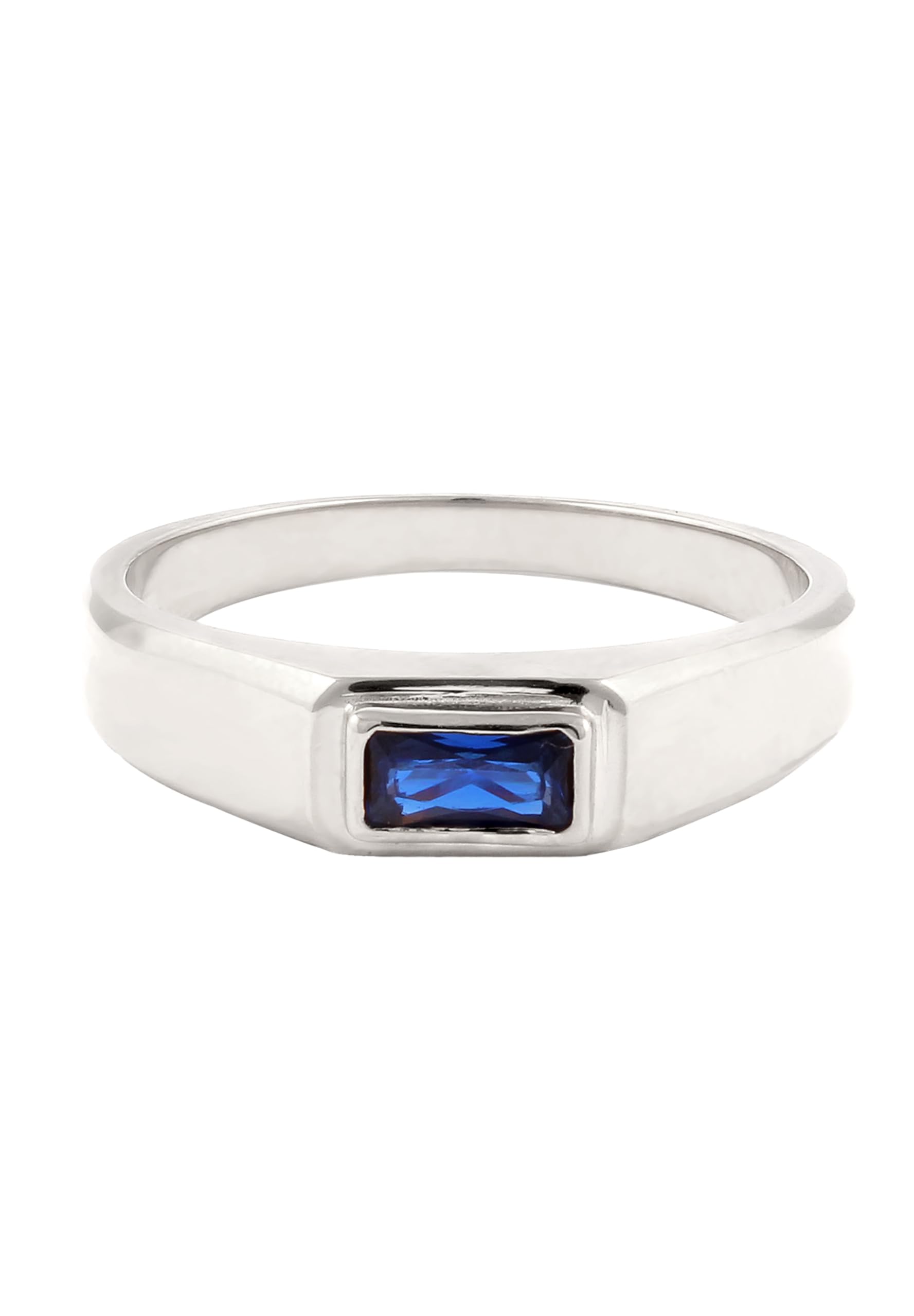 Kuzzoi Anello da uomo con zaffiro in argento sterling 925 lucidato da uomo, misura 60-66, 0605192625
