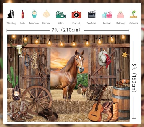 Fondo fotográfico vaquero rústico 7x5FT miniatura 7