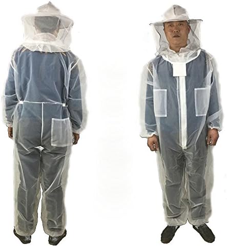 Joan Breathable Full Body Beekeeping Suit with Veil Hat Professional Beekeepers Protective Clothing,Cool Lightweight (Small)