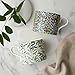 Morris & Co 12oz Coffee Mug with Handle - Willow & Blackthorn (Set of 2) | Porcelain - Dishwasher and Microwave Safe | Novelty Cup for Coffee, Tea, Hot Choco - Elegant for Brunch, Parties, Breakfast