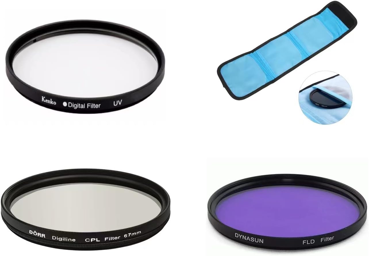 FZ3 43mm 3 in 1 Camera Bundle UV Filter, CPL Filter, FLD Filter Pouch for Canon EF-M 32mm f/1.4 STM Lens & Canon EF-M 22mm f/2 STM Lens