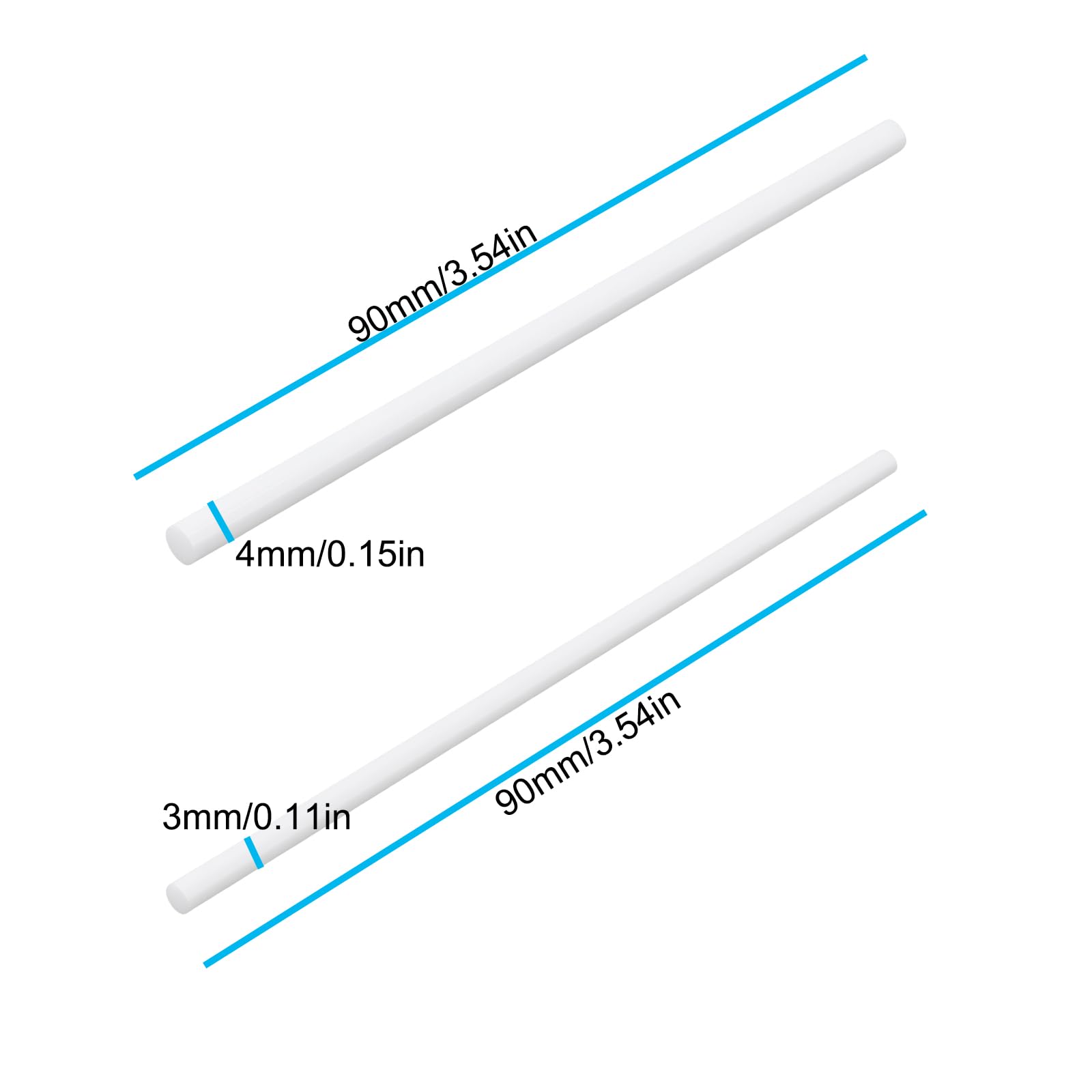 Lot de 2 Arbres de Turbine en Céramique 3 X 90 Mm Et 4 X 90 Mm pour Pompe à Eau d'aquarium