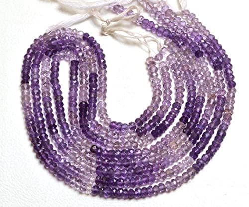 Améthyste naturelle pour bracelet fin en perles rondelles 4mm