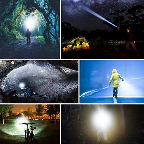 Image of Voroly Portable Ultra Bright Handheld LED Flashlight with Adjustable Focus and 5 Light Modes, Outdoor Water Resistant Torch, Powered Tactical Flashlight for Camping Hiking etc