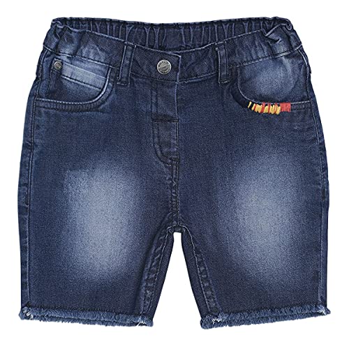 Image of miniklub Girls Navy Blue Solid Regular Shorts
