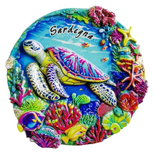 Sardegna Italia Calamita da frigorifero 3D stile oceano souvenir regalo, resina fatta a mano Sardegna magnete frigorifero casa e cucina decorazione collezione